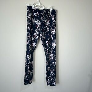 Athleta navy floral tights. Great condition.